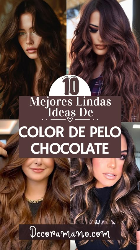 🍫💇‍♀️ ¡Explora las 10 mejores tonalidades de cabello chocolate! Haz clic para inspirarte con estas imágenes irresistibles. 🌟✨ Pelo Chocolate Caramelo, Chocolate Hair Color With Highlights, Pelo Color Chocolate, Balayage Chocolate Brown, Pelo Chocolate, Personal Shopper, Chocolate Brown, Balayage, Hair Color