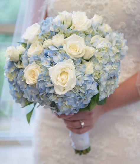 light blue hydrangeas and white roses. bride's bouquet. #bridesbouquet #blue #candicebrownphotography Blue Hydrangea Bridal Bouquet, White Roses Bridal Bouquet, Blue Hydrangea Bouquet, Roses Bridal Bouquet, Candice Brown, White Rose Bridal Bouquet, Hydrangea Bridal Bouquet, Prom Bouquet, Hydrangea White