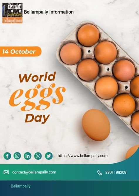 Happy World Eggs Day !! Celebrate World Eggs Day by enjoying the amazing dishes cooked using eggs to make it the happiest day of the year…. Tasty eggs make every soul happy . . #worldeggsday #bellampally #bellampalli #bellampallicity #citybellampally World Egg Day, Benefits Of Eating Eggs, Eating Eggs, The Amazing, Make It, The Year, Egg