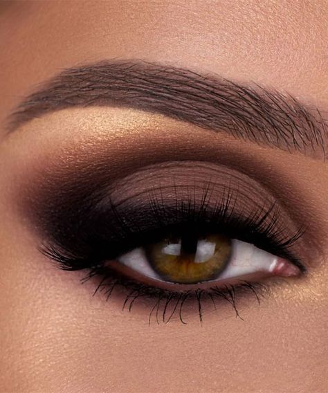 59. Beautiful brown smokey Add a stunning to your look with eye makeup like this! Here we have brown smokey look and long lashes.... Machiaj Smokey Eyes, Eye Makeup Images, Pretty Eye Makeup, Makeup Tip, Makeup For Hazel Eyes, Smokey Eye For Brown Eyes, Eye Makeup Pictures, Smink Inspiration, Eye Makeup Steps