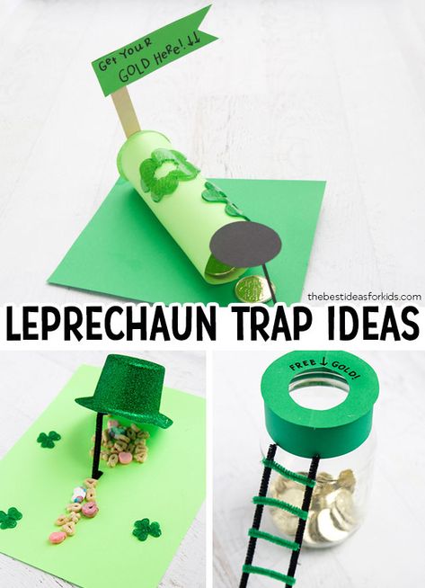 Leprechaun Traps - St Patrick's Day Leprechaun Trap Ideas for kids.  #bestideasforkids Leprechaun Trap For Kids Easy, Leprechaun Traps Ideas For Kids Easy, Leprachan Trap For Kids Easy, Dyi Snowflakes, Leprechaun Traps Ideas For Kids, Easy Leprechaun Trap, Leprechaun Party, Leprechaun Trap Ideas, St Patricks Day Craft