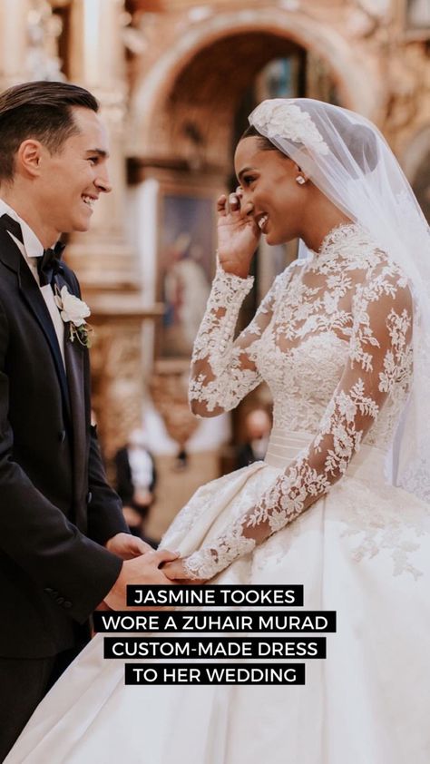 Jastookes Wedding, Jasmine Tookes Wedding, Breathtaking Dresses, Jasmine Wedding, Celebrity Wedding Dresses, Jasmine Tookes, Gown Bridal, Celebrity Wedding, Long Sleeve Wedding Dress Lace