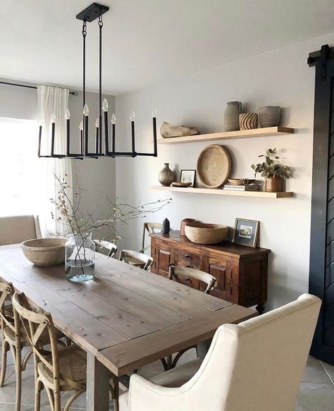 Dining Room Floating Shelves, Fall Windows, Dining Room Shelves, Dining Room Updates, Серая Кухня, Floating Shelves Living Room, Nails Home, Bright Sunshine, Dinning Room Design