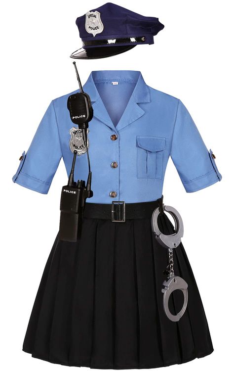 Police Dress Uniform, Kids Police Costume, Police Officer Outfit, Police Dress, Halloween Party Girls, Cop Outfit, Officer Costume, Police Officer Costume, Police Outfit