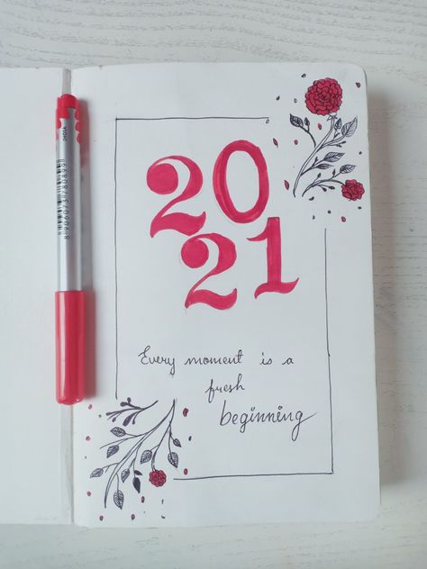 Happy New Year Drawing Ideas 2023, New Year Diary Ideas, Happy New Year Drawing Ideas, New Years Drawing Ideas, New Year's Drawings, Ballet Journal, Welcome New Year, Diy Drawing, Colorful Borders Design