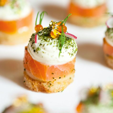 Mouthwatering recipes from luxury event caterer Rocket Rocket Food, Fancy Appetizer Recipes, Michelin Food, Canapes Recipes, Gourmet Appetizers, Fancy Appetizers, Bite Size Food, Smoked Trout, Catering Food