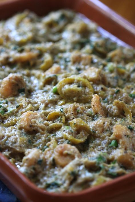 Zucchini Squash Casserole, Crab Casserole, Shrimp Casserole, Shrimp Zucchini, Crawfish Recipes, Thanksgiving Dressing, Zucchini Casserole, Appetizers Easy Finger Food, Squash Casserole