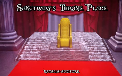 Sanctuary's Throne Place TS4 | Natalia-Auditore on Patreon released Sims 4 Throne, Decorative Chairs, Royal Chair, Royal Throne, Royal Furniture, Historical Objects, Tudor History, Throne Chair, Sims Building