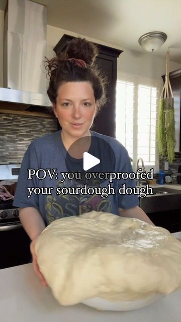 Amanda Hansen | sourdough for healing on Instagram: "Oh, the dreaded overproofing of the sourdough…🤪 Everyone has done it at least once. I’ve done it MANY times! Maybe the heat or humidity pushes your dough to ferment quicker than expected or you sleep in too long when you’re dough is proofing on the counter overnight (this has been me) causing your sourdough dough to be majorly over-proofed. But all is not lost!   Here’s three ways salvage it:   1. If it’s not totally unmanageable, try to shape and bake up your loaf/loaves anyway. You might be surprised. Some of my best loaves have come from dough I thought was too far gone. Plus, IT’S STILL BREAD. So even if it’s a little flatter than normal, you still made a loaf of sourdough and should be proud.   2. You can easily make focaccia inste Over Fermented Sourdough, Over Proofed Sourdough Focaccia, Over Proofed Sourdough, Overproofed Sourdough, Make Focaccia, Sourdough Focaccia, Family Meal Prep, Tomatoes Mozzarella, Coarse Salt