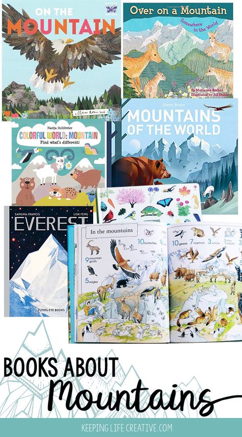 Teaching a unit on mountain habitats? Or just looking for a good read? Here are some of our favorite books about mountains for kids!  (And be sure to scroll all the way to the bottom of the post for an extra mountain-themed surprise!) Mountain Activities Preschool, Mountain Activities For Kids, Mountain Unit Study, Teaching With A Mountain View, Mountain Coloring Pages, Camping Books For Toddlers, Mountain Is You Book, Nature Books For Kids, Homeschool Nature