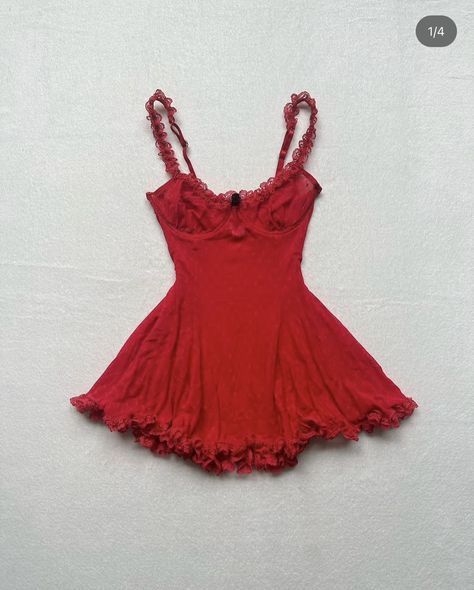 Pretty Lingerie, Lace Slip, Red Mini Dress, Red Lace, Dream Clothes, Outfits Casuales, Pretty Dresses, Victoria Secret, Aesthetic Clothes