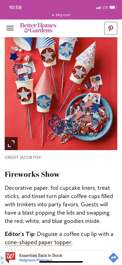 Fireworks Show, Cupcake Liners, Clever Crafts, Having A Blast, Paper Decorations, Fireworks, 4th Of July, Party Favors, Cupcake