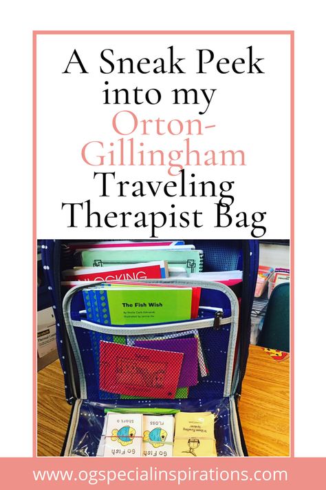 A Sneak Peek into my Traveling Orton-Gillingham Therapist Bag Orten Gillingham, Orton Gillingham Organization, Orton Gillingham Games, Kindergarten Intervention, Traveling Therapist, Orton Gillingham Activities, Rti Interventions, Orton Gillingham Lessons, Literacy Coach