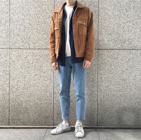 Light brown suede jacket & jeans Mens Brown Jacket Outfit, Brown Jean Jacket Outfit Men, Men Brown Jacket Outfit, Brown Suede Jacket Outfit Men, Brown Jacket Men Outfit, Light Brown Jacket Outfit Men, How To Style A Brown Jacket, Light Brown Shirt Outfit, Light Jeans Outfit Men