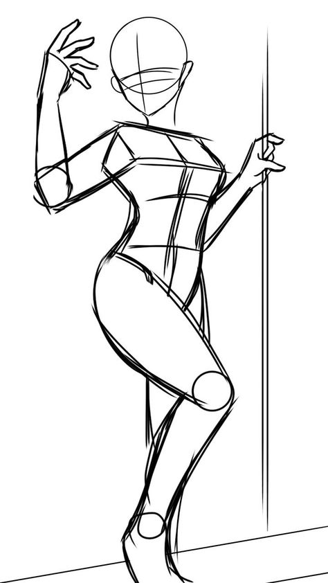 Pole Dancer Drawing Reference, Ych Reference, Bases Drawing, Doodle For Google, Human Body Drawing, Body Drawing Tutorial, Body Base Drawing, Sketches Tutorial, Easy Drawings Sketches