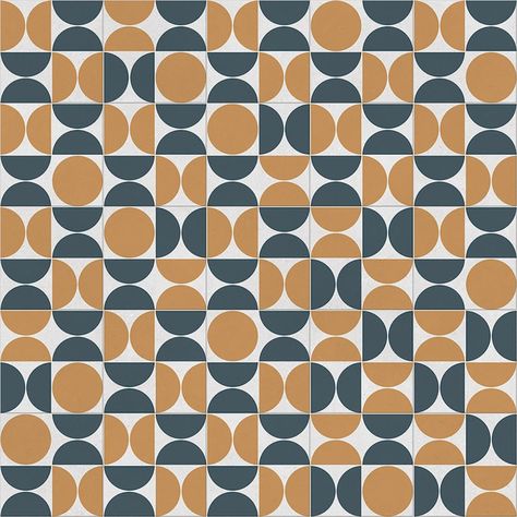 Retro Sheet Vinyl Flooring in Orange and Blue Art Deco Tile Effect Pattern for Kitchens and Bathrooms - Etsy