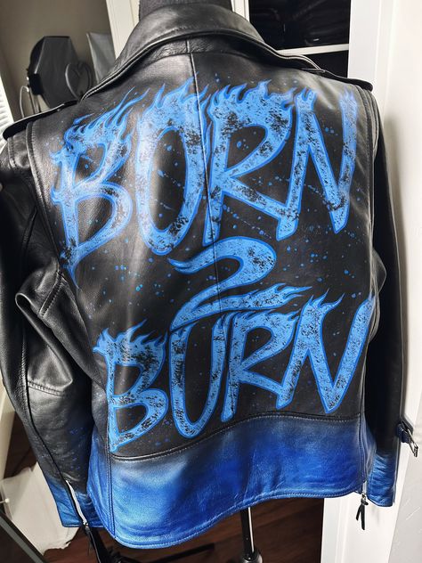 Dabi Jacket, Custom Jacket, Blue Flames, Halloween Costumes, Leather Jacket, Blue, Leather, Clothes