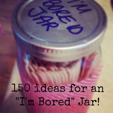 I'm Bored Jar I'm Bored Jar, Activity Jar, Bored Ideas, Summer Boredom Busters, Babysitting Activities, Babysitting Crafts, Halloween Bulletin Boards, Summer Boredom, Ideas For Fun