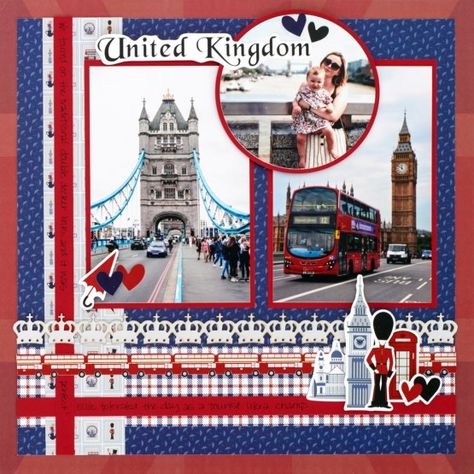 Graduation Scrapbook, Scrapbooking Layouts Travel, Travel Scrapbook Pages, The London Eye, Blue Umbrella, Travel Album, Vacation Scrapbook, Creative Memories Scrapbooking, Image Paper