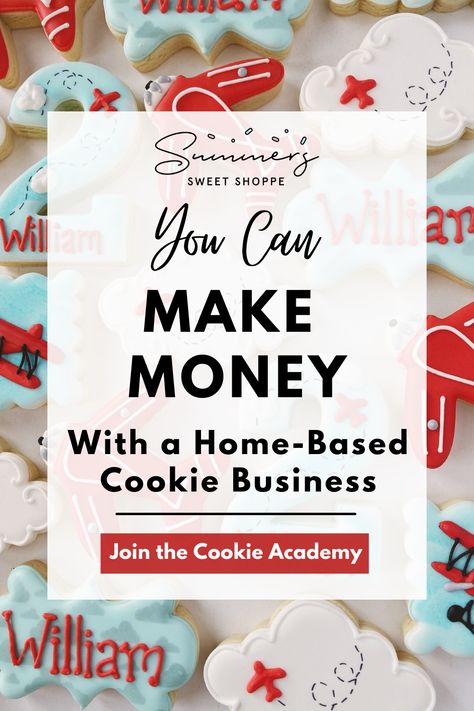 Are you looking for a fun and creative side hustle? Over the past 10 years, I’ve mastered the art of cookie decorating and I want to teach you how you can start your own home-based cookie business. Whether you want to make cookies for your kids or pick up a new hobby, learning to decorate cookies can be fun, rewarding and enjoyable. Learn the best sugar cookie tips and tricks by heading to the link and enrolling in the Cookie Academy. Cut out cookies | cookie class | decorated sugar cookies Learn How To Decorate Cookies, Supplies For Cookie Decorating, Learning To Decorate Cookies, How To Sell Cookies Online, How To Start Cookie Decorating, How To Make Designer Cookies, How To Make Professional Sugar Cookies, Home Cookie Business, Professional Cookie Decorating