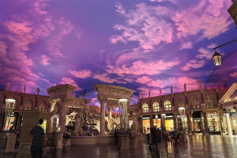 The Forum Shops at Caesars Palace. Known as “The Shopping Wonder of the World,” The Forum Shops are a must-see, all-encompassing experience at Caesars Palace, Las Vegas. Ceasars Palace, Barrel Vault Ceiling, Sky Ceiling, Destin Resorts, Building Management, Caesars Palace, Red Sunset, Atlantic City, Night Scene