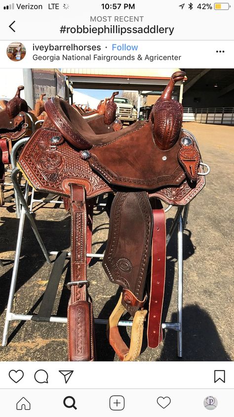 Robbie Phillips Barrel Saddle, Horse Necessities, Barrel Racing Saddle, Saddles For Sale, Diy Horse Barn, Barrel Racing Saddles, Western Horse Saddles, Horse Halters, Barrel Racing Tack