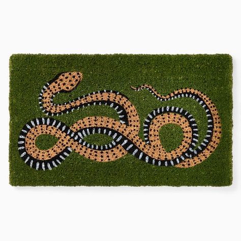 Halloween Decorations | West Elm Fun Kitchen Rug, Cool Welcome Mats, Cute Door Mat, Fun Door Mats, Colorful Doormat, Unique Doormat, Snake Decor, Door Mats Outdoor, Cute Door Mats