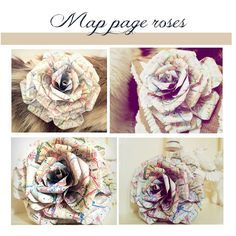 DIY tute make your own atlas roses Diy Map, Map Crafts, Retirement Party, Paper Crafts For Kids, Crafty Craft, Paper Roses, Flower Tutorial, Cute Crafts, Book Crafts