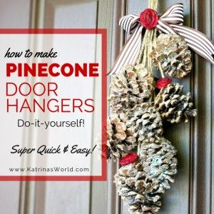 Pine Cone Door Hanger, Pinecone Door Hanger, Pinecone Door Swag, Pine Cone Swag Diy, Pinecone Swag Diy, Cone Ornaments, December Activities, Cone Crafts, Door Hangers Diy