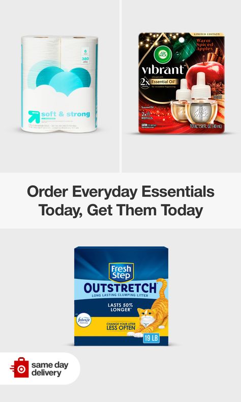 Shopping at Target is easy. Bring home the essentials you need in a few simple steps. Download the Target app, choose the items you need & select your service. Order everyday essentials with Same Day Delivery & get them delivered to your door. Shopping At Target, Remove Stickers, Jeremiah Fisher, Brown Hair Inspo, Telling Time, Purple Nails, Everyday Essentials, Same Day Delivery, Hair Inspo