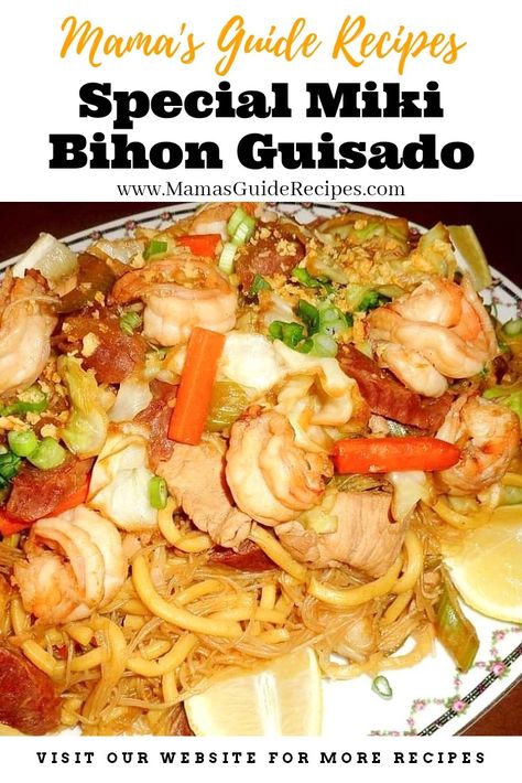 SPECIAL MIKI BIHON GUISADO Miki Bihon, Bihon Guisado, Filipino Noodles, Phillipino Food, Pancit Recipe, Filipino Christmas, Menu Recipe, Filipino Recipe, Pinoy Recipes