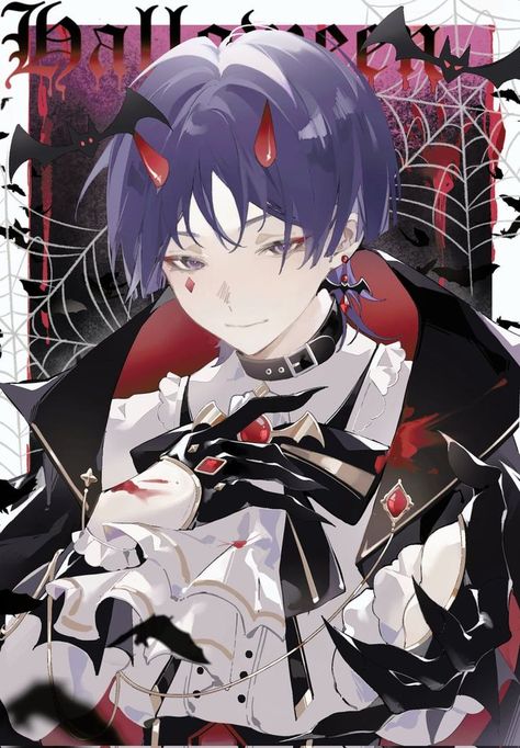 Halloween Scaramouche, Wanderer Genshin Impact, Wanderer Icon, People With Green Eyes, Genshin Scaramouche, Wanderer Genshin, Vampire Halloween, Wanderer Art, Purple Guy