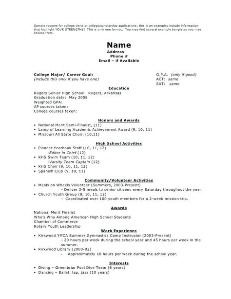 Resume Templates College Application (6) - TEMPLATES EXAMPLE | TEMPLATES EXAMPLE College Application Resume, High School Resume Template, High School Resume, College Resume Template, College Resume, Resume Objective Examples, Education Resume, Job Resume Examples, Student Resume Template