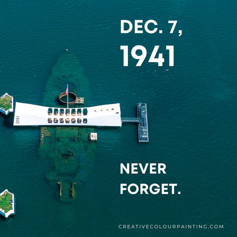 Remember Pearl Harbor, Uss Arizona, Pearl Harbor Attack, Island Living, Creative Colour, Pearl Harbor, Veterans Day, Beautiful Mountains, White Sand Beach