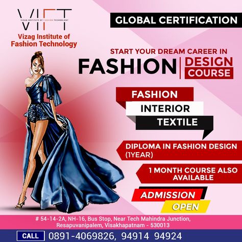 Start Your Dreams Career In Fashion Design Course ............ Fashion Interior Textile Diploma In Fashion Design (1year) 1 Month Course Also Available #institute #fashion #fashioninstitute #fashioninterior #fashiondesigner #vizag #vizagite #vizagdiaries #vizagcity #vizagcityofdestiny Fashion Design Course, Career In Fashion, Career In Fashion Designing, Fashion Designing Course, Interior Textile, Interior Design Courses, Fashion Courses, Interior Textiles, Fashion Designing