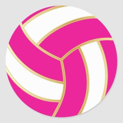 Volleyball sticker in hot pink, gold, and white. Perfect for any volleyball lover! #volleyball #sticker . #Volleyball_Workouts #Volleyball_Treats #Team_Gifts_Volleyball #Volleyball_Locker Volleyball Cake Topper Printable, Volleyball Treats, Team Gifts Volleyball, Volleyball Locker, Volleyball Drawing, Volleyball Clipart, Volleyball Ideas, Custom Hard Hats, Volleyball Team Gifts