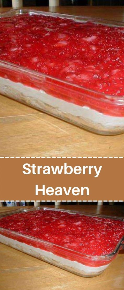 Strawberry Heaven Strawberry Fluff Dessert, Dessert Recipes Easy Quick, Strawberry Heaven, Angel Food Cake Desserts, Easy Strawberry Desserts, Strawberry Stuff, Jello Dessert, Jello Salads, Fluff Salad