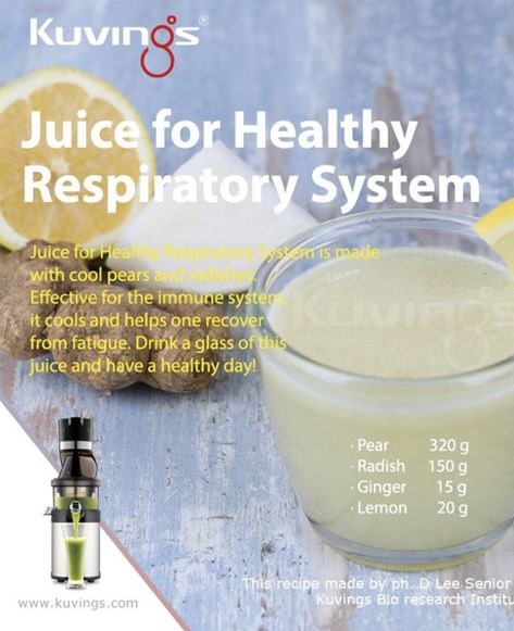 RECIPE – Kuvings Healthy Lungs, Cold Press Juicer, Fruit Ice Cream, Creamy Smoothies, Pressed Juice, Juicing For Health, Cold Pressed Juice, Respiratory Health, Herbs For Health