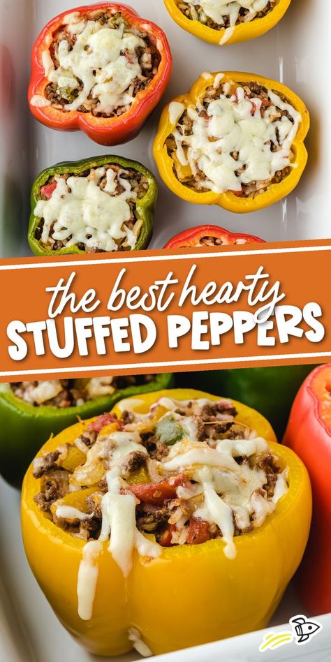 Stuffed Peppers Freezer Stuffed Peppers, Easy Stuffed Bell Peppers Ground Beef, Stuffed Peppers For Two, Weight Watchers Stuffed Peppers, Cooking For One Recipes, Healthy Stuffed Peppers, Stuffed Bell Peppers Ground Beef, Easy Stuffed Peppers, Stuffed Peppers Healthy