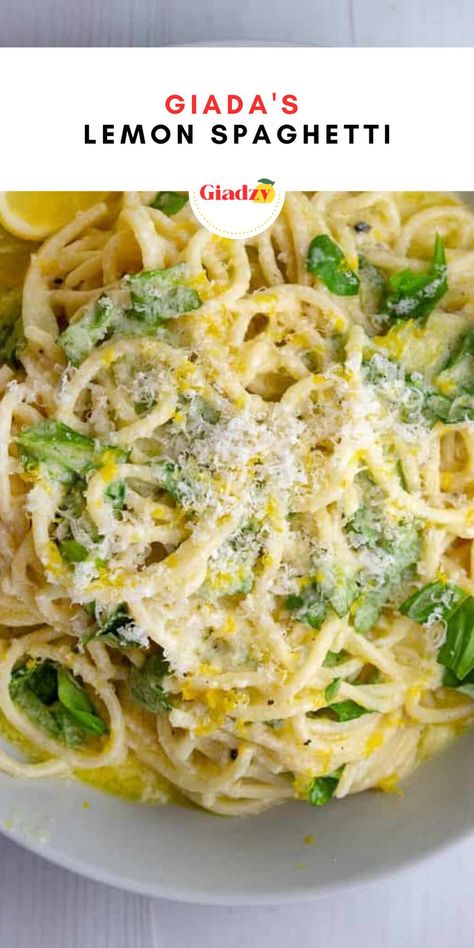 Lemon Pasta Recipes, Giada Recipes, Lemon Spaghetti, Easy Pasta Dishes, Salad Pasta, Lemon Pasta, Pasta Dinners, Pasta Dinner Recipes, Giada De Laurentiis