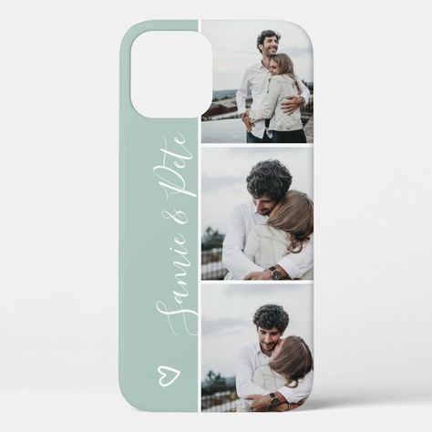 Wedding Phone Case, Black White Couple, Collage Grid, 3 Photo Collage, Back Cover Design, Photos Collage, Wedding Gifts For Friends, Black And White Heart, Couples Anniversary