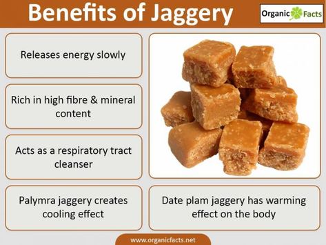 The benefits of jaggery include its ability to cleanse your body, act as a digestive agent, sweeten your food in a healthy manner, provide good amounts of minerals. Before we go into the details of the benefits of jaggery, let me tell you that all good things do not come in nice, good looking packages. This is true for jaggery too. Some of you might not find its look very interesting or nice at all (Well, I mean a very few of you, because others have already liked its nice colour and texture... Jaggery Packaging Design, Jaggery Packaging, Jaggery Benefits, Food Calorie Chart, Calorie Chart, Vegetarian Nutrition, Date Palm, Everyday Health, Super Foods