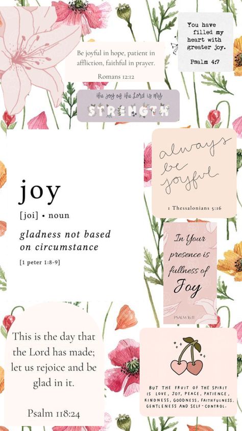 Fruit of the Spirit: JOY #bible #bibleverse #fruitofthespirit #joy #godisjoy #christiangirl Fruit Of The Spirit Joy, Cute Bibles, Bible Verse Background, Christian Backgrounds, Flowers Cute, Bible Quotes Wallpaper, Rejoice And Be Glad, Jesus Wallpaper, Verses Wallpaper