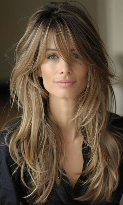 Long Hair Trends, Layered Hair With Bangs, Layered Haircuts For Medium Hair, Long Layered Haircuts, Haircuts For Medium Hair, Long Hair With Bangs, Long Blonde, Long Layered Hair, Haircuts For Long Hair