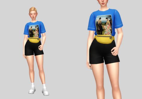 Sims 4 Fanny Pack, Clothes Cc, The Sims 4 Download, Cc Sims, Sims 4 Game, Spring Sweater, Sims 4 Cc Finds, Cc Finds, Puff Sleeve Dresses