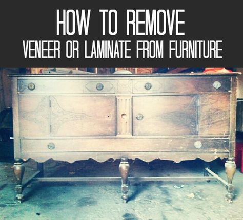 How to Remove Veneer or Laminate from Furniture.  Great tips! Do It Yourself Decoration, Furniture Fix, Furniture Rehab, Furniture Repair, Refurbished Furniture, Furniture Restoration, Paint Furniture, Redo Furniture, Old Furniture