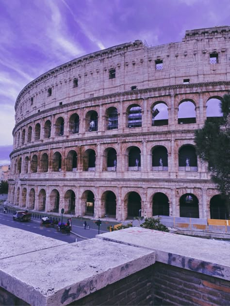 #romeitaly #aesthetic #purple #colosseum Purple History Aesthetic, Travel Purple Aesthetic, Purple Esthetics, Purple Vision Board, Ancient Rome Aesthetic, Purple Mood Board, Travel Core, Playlist Art, College Collage