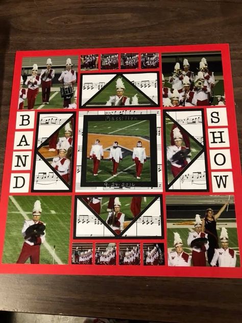 Color Guard Senior Night Posters, Marching Band Senior Night Posters, Senior Night Posters Colorguard, Band Scrapbook Ideas, Band Scrapbook Layouts, Marching Band Scrapbook Ideas, Senior Poster Board Ideas Band, Senior Marching Band Poster Ideas, Senior Band Poster Ideas