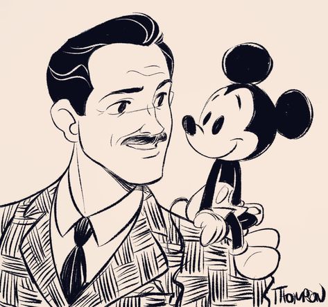 22.5k Likes, 130 Comments - Steven Thompson (@sthompsonart) on Instagram: “Walt and Mickey. #sthompsonart #waltdisney #mickeymouse ✨⭐️🎨⭐️✨” Croquis Disney, Best Disney Animated Movies, Steven Thompson, Miki Fare, Disney Mignon, Walter Elias Disney, Epic Mickey, Disney Animated Movies, Mickey Mouse Art