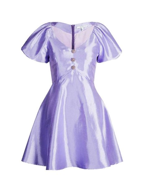 Lilac Dress Aesthetic, Olivia Rubin, Pearl Dress, Quirky Fashion, Purple Mini Dresses, Central Saint Martins, Dress Aesthetic, Trendy Fashion Outfits, Satin Mini Dress